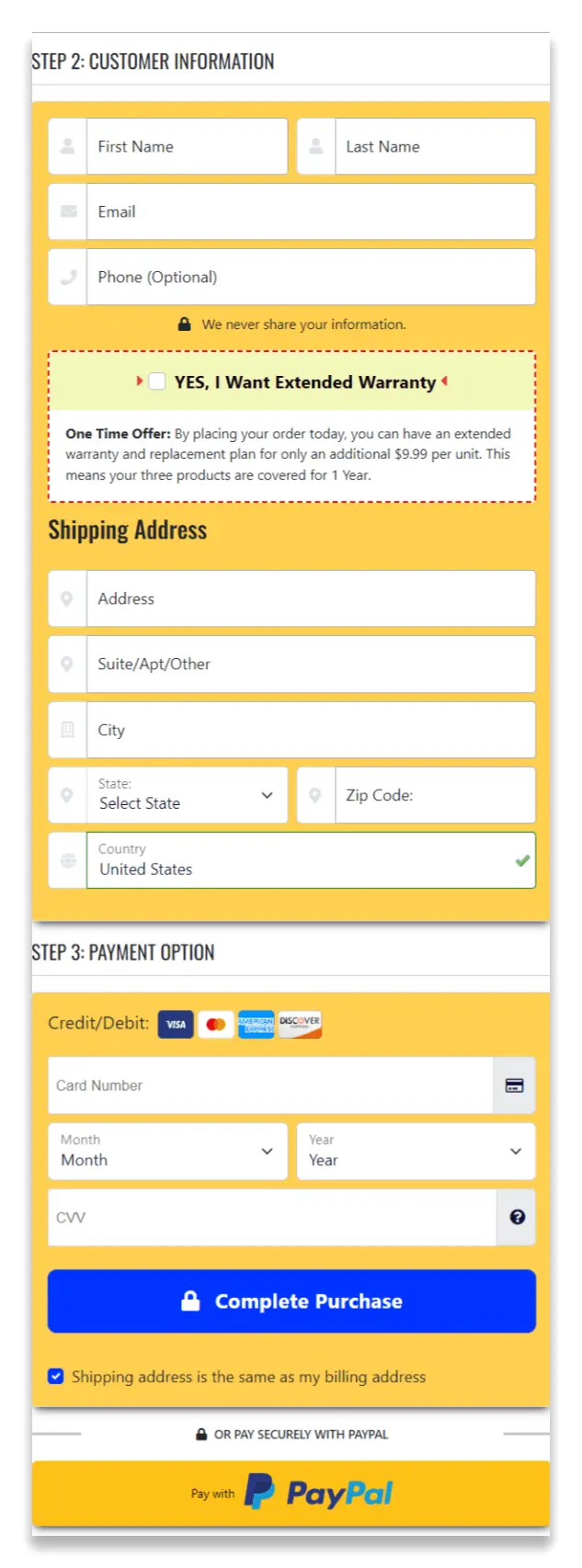 Colon Broom secure checkout page